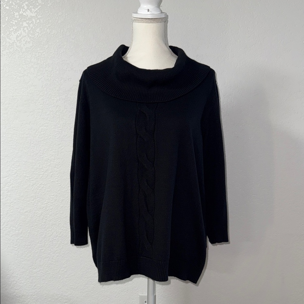 TANJAY Women’s Black Cowl Neck Sweater size L